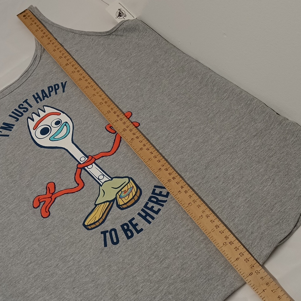 Disney Forky Tan Top Adult Sz XL I'm just Happy to be Here! Toy story 4 summer - Picture 8 of 13